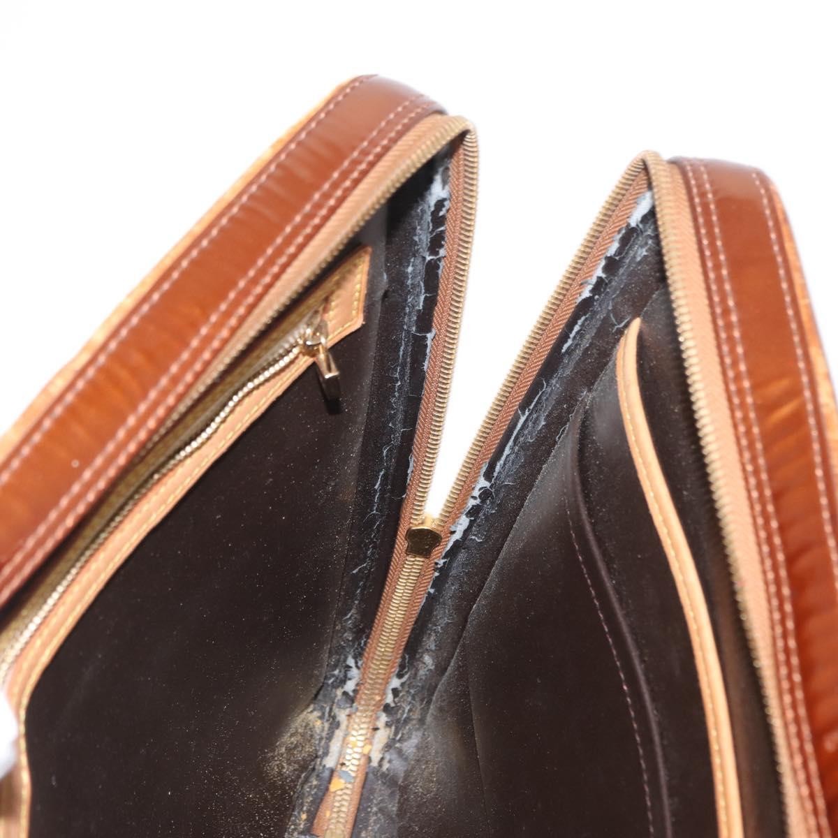 Louis Vuitton LOUIS VUITTON Monogram Vernis Van Damme Hand Bag Bronze M91125 LV Authentic BA8606