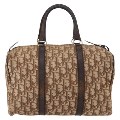 Dior Christian Dior Trotter Canvas Hand Bag Brown Gold Authentic ka627