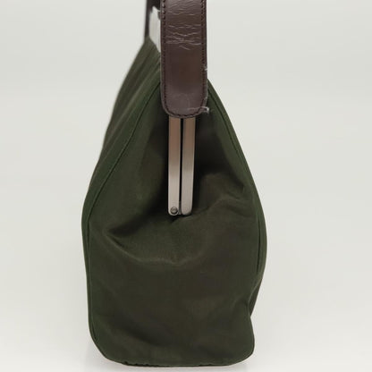 Prada PRADA Shoulder Bag Nylon Khaki Silver Authentic 123373