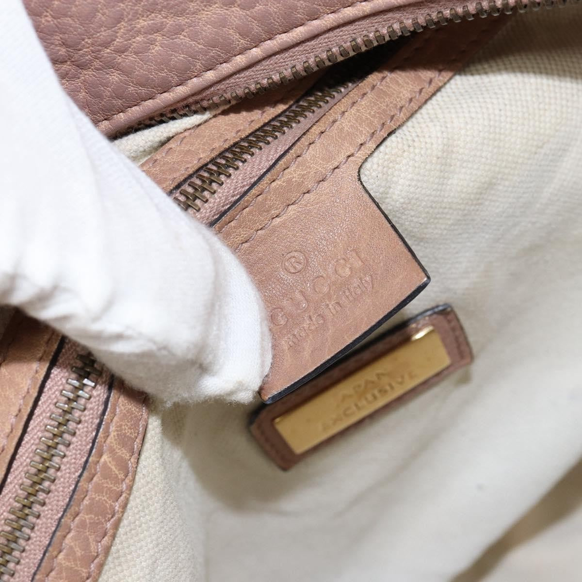 Gucci GUCCI Hand Bag Leather Pink Gold 323675 Authentic ka258