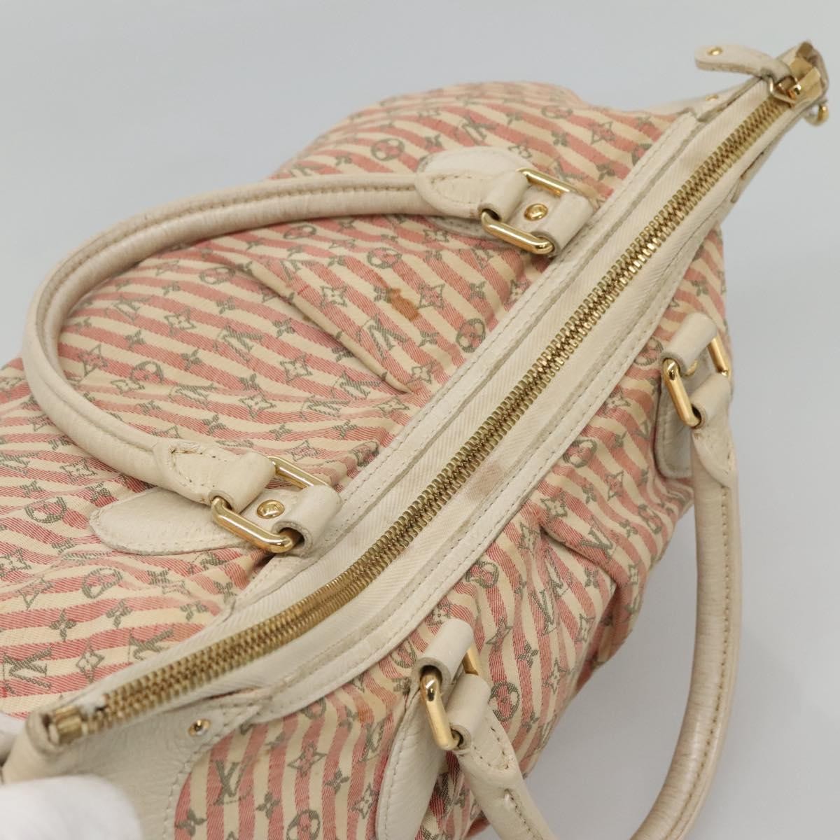 Louis Vuitton LOUIS VUITTON Mini Lin Marina GM Hand Bag Croisette 2way Pink M95493 Authentic EC192