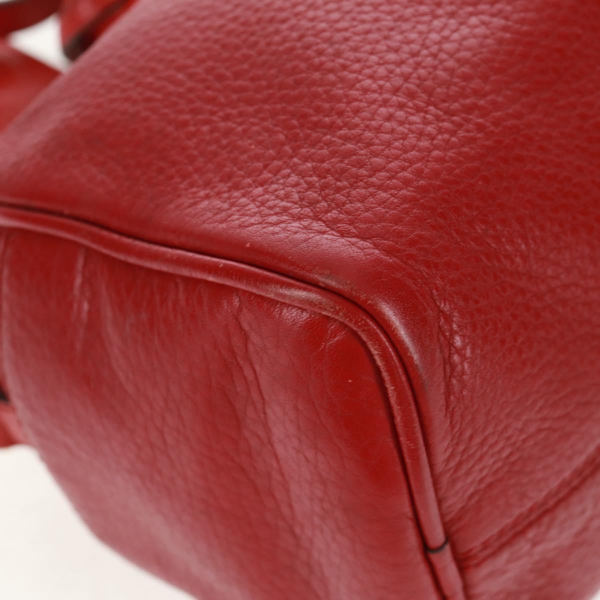 Loewe LOEWE Hand Bag Leather 2way Red Gold Authentic 160175