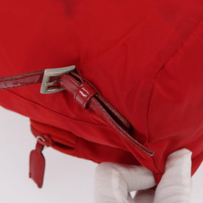 Prada PRADA Backpack Nylon Red Silver Authentic 164789 Bag