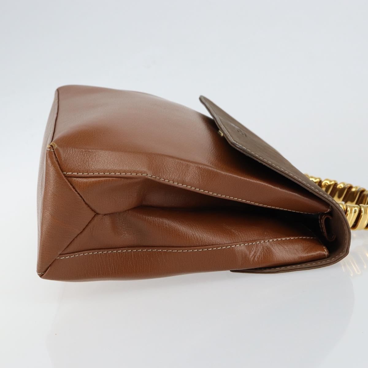 Loewe LOEWE Velazquez Hand Bag Suede Leather Brown Gold Authentic ep11077