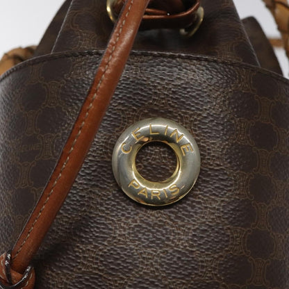 Celine CELINE Macadam Canvas Shoulder Bag PVC Leather Brown Authentic 113406