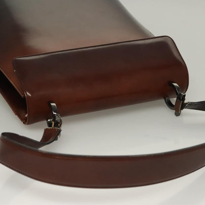 Salvatore Ferragamo Salvatore Ferragamo Gancini Shoulder Bag Leather Brown Authentic 132512