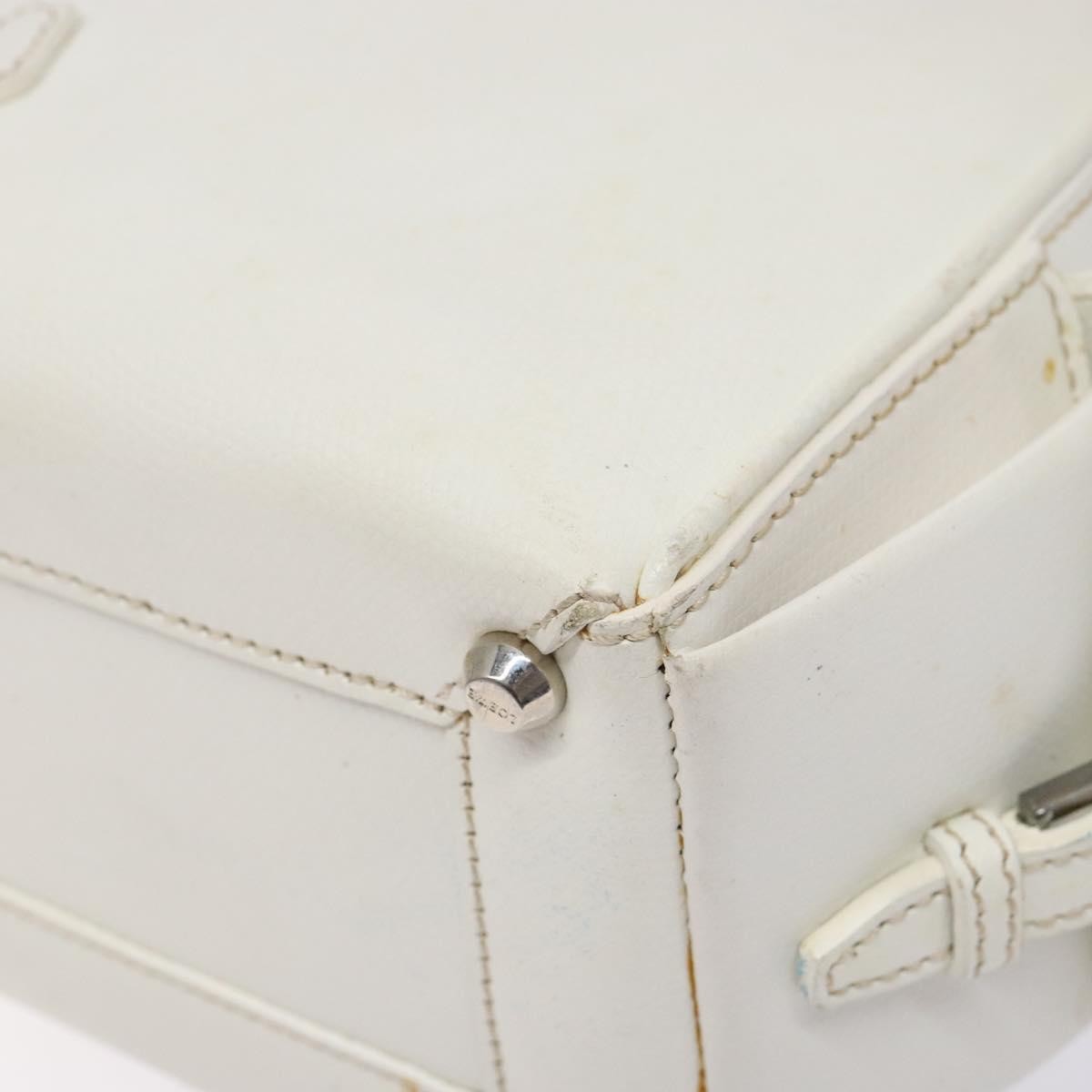 Loewe LOEWE Hand Bag Leather White Silver Authentic BA5296