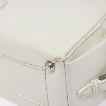 Loewe LOEWE Hand Bag Leather White Silver Authentic BA5296