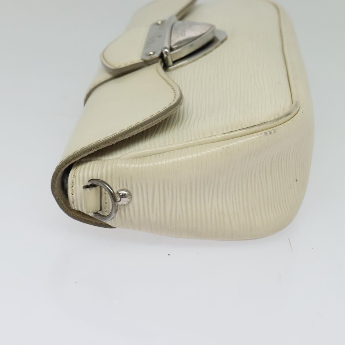Louis Vuitton LOUIS VUITTON Epi Pochette Montaigne Bag White Yvoire M5929J LV Authentic ep9537
