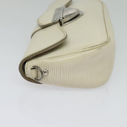 Louis Vuitton LOUIS VUITTON Epi Pochette Montaigne Bag White Yvoire M5929J LV Authentic ep9537