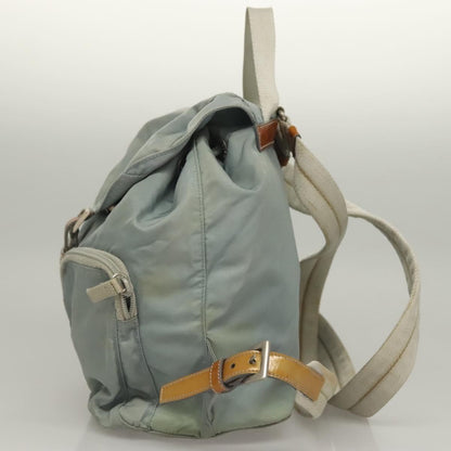 Prada PRADA Backpack Nylon Light Blue Silver Authentic 134383 Bag
