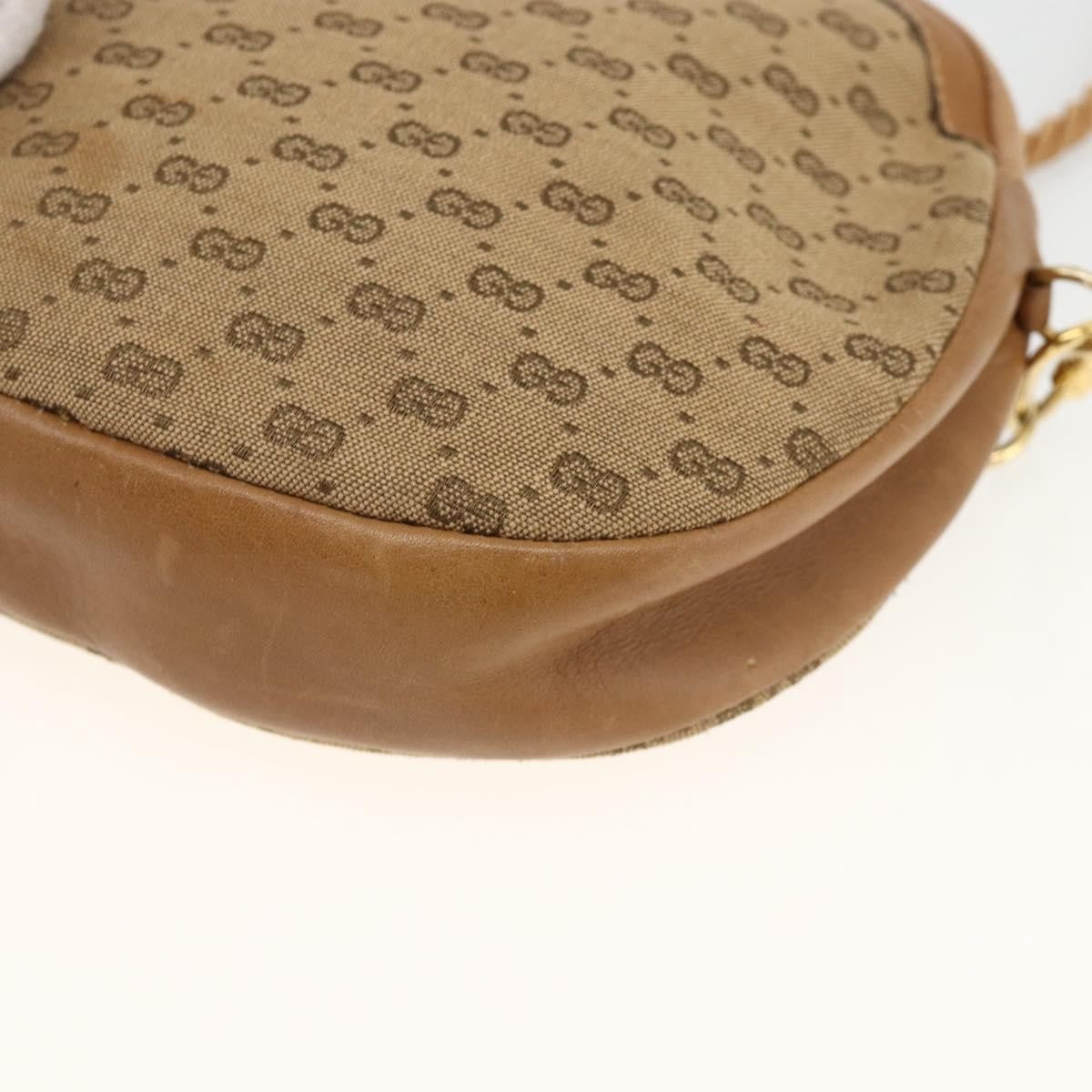 Gucci GUCCI Micro GG Canvas Shoulder Bag Beige Gold Authentic ka3074