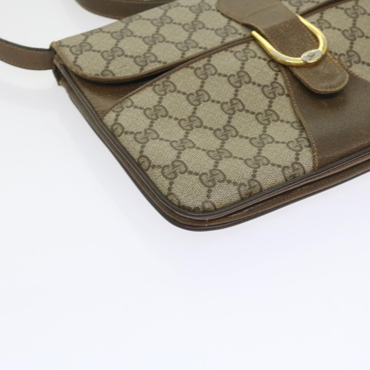 Gucci GUCCI GG Supreme Shoulder Bag PVC Leather Beige Authentic th4221