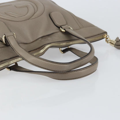 Gucci GUCCI Soho Hand Bag Leather Gray Gold 282307 Authentic 156415