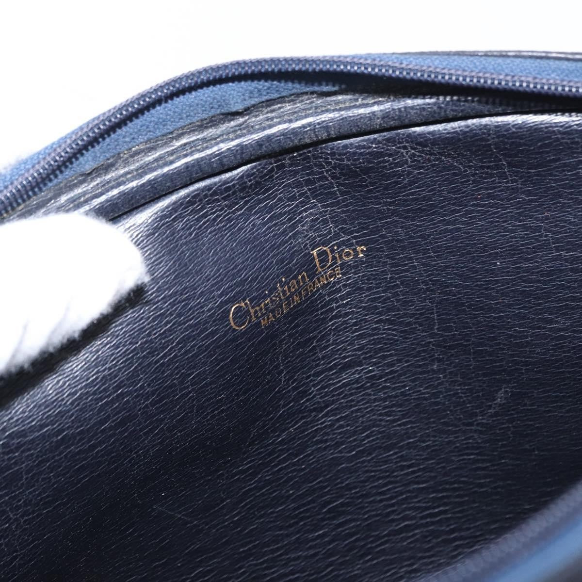 Dior Christian Dior Shoulder Bag Suede Black Gold Authentic 157242