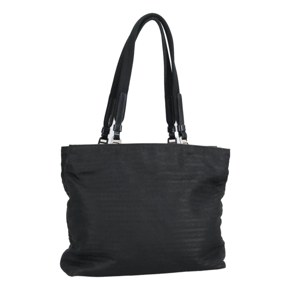 Prada PRADA Hand Bag Nylon Black Silver Authentic 96925