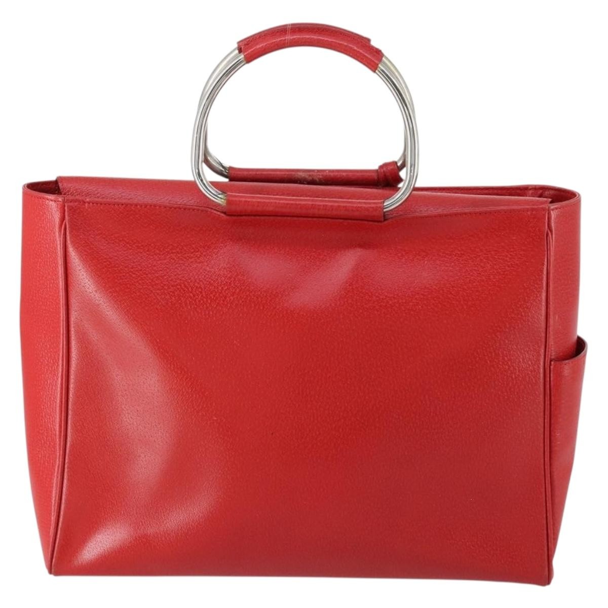 Gucci GUCCI Hand Bag Leather Red Authentic 148420