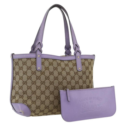 Gucci GUCCI GG Canvas Tote Bag Beige Gold 269878 Authentic ka541