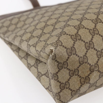 Gucci GUCCI GG Supreme Tote Bag PVC Beige 156 02 109 Authentic bs30092