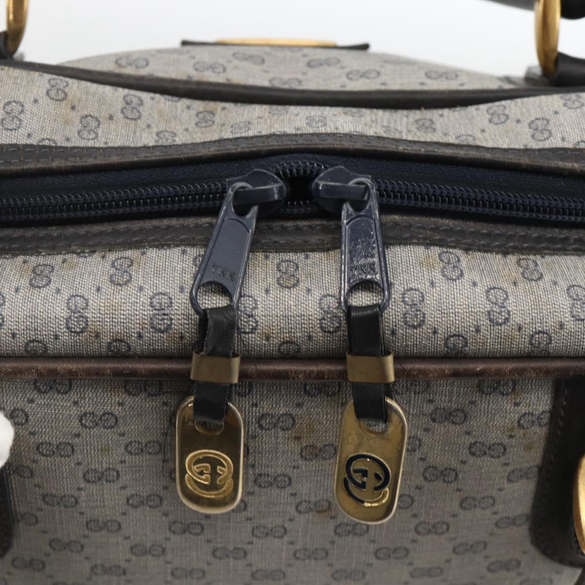 Gucci GUCCI Micro GG Supreme Hand Bag PVC Navy Gold 002 39 4330 Authentic fm5279