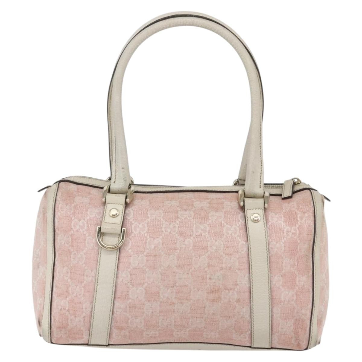 Gucci GUCCI GG Canvas Hand Bag Outlet Pink Gold 130942 Authentic 160602