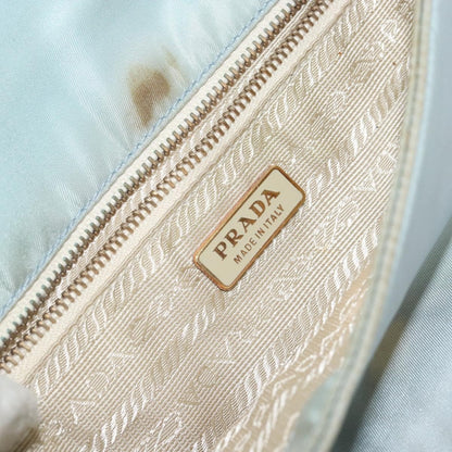 Prada PRADA Shoulder Bag Nylon Light Blue Gold Authentic 143505