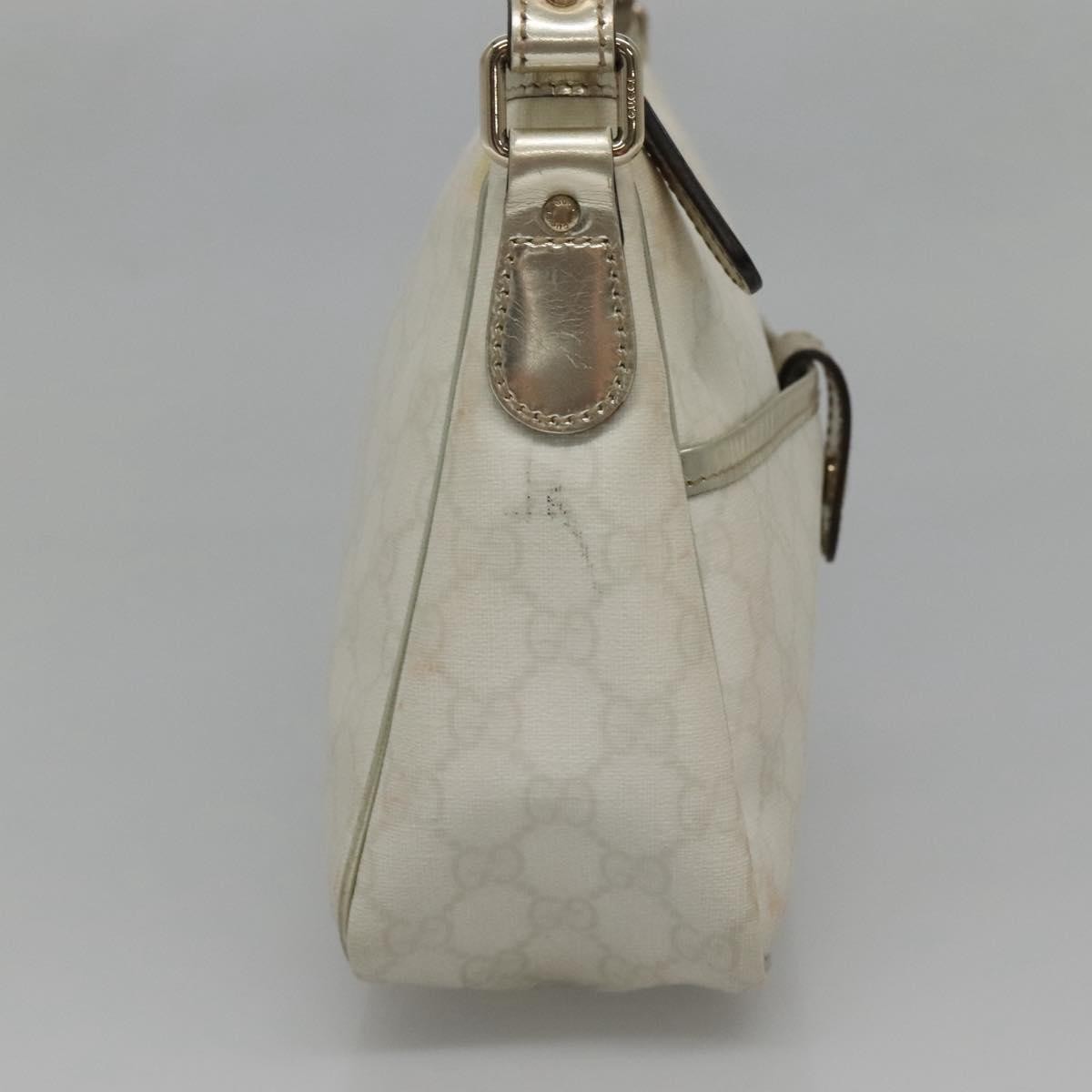 Gucci GUCCI GG Supreme Shoulder Bag PVC White Gold 190258 Authentic SW1471