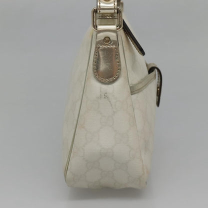Gucci GUCCI GG Supreme Shoulder Bag PVC White Gold 190258 Authentic SW1471