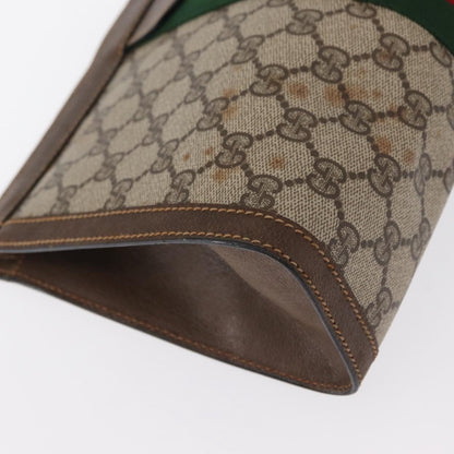 Gucci GUCCI GG Supreme Web Sherry Line Clutch Bag PVC Beige 89 01 002 Authentic BA9822