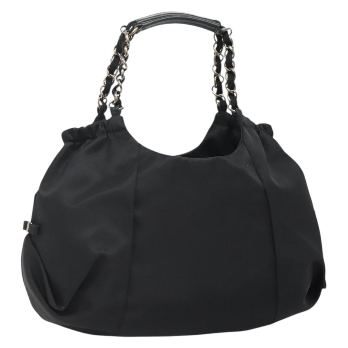 Salvatore Ferragamo Salvatore Ferragamo Chain Shoulder Bag Nylon Black Authentic 129646