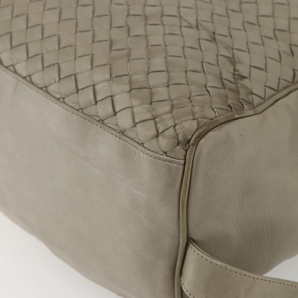 BOTTEGAVENETA BOTTEGAVENETA BOTTEGA VENETA INTRECCIATO Hand Bag Leather Beige Gold Authentic 155700