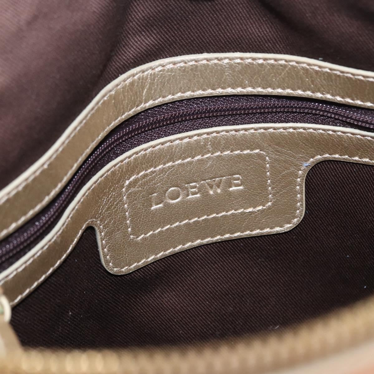 Loewe LOEWE Anagram Hand Bag Nylon Blue Gold Authentic bs31204