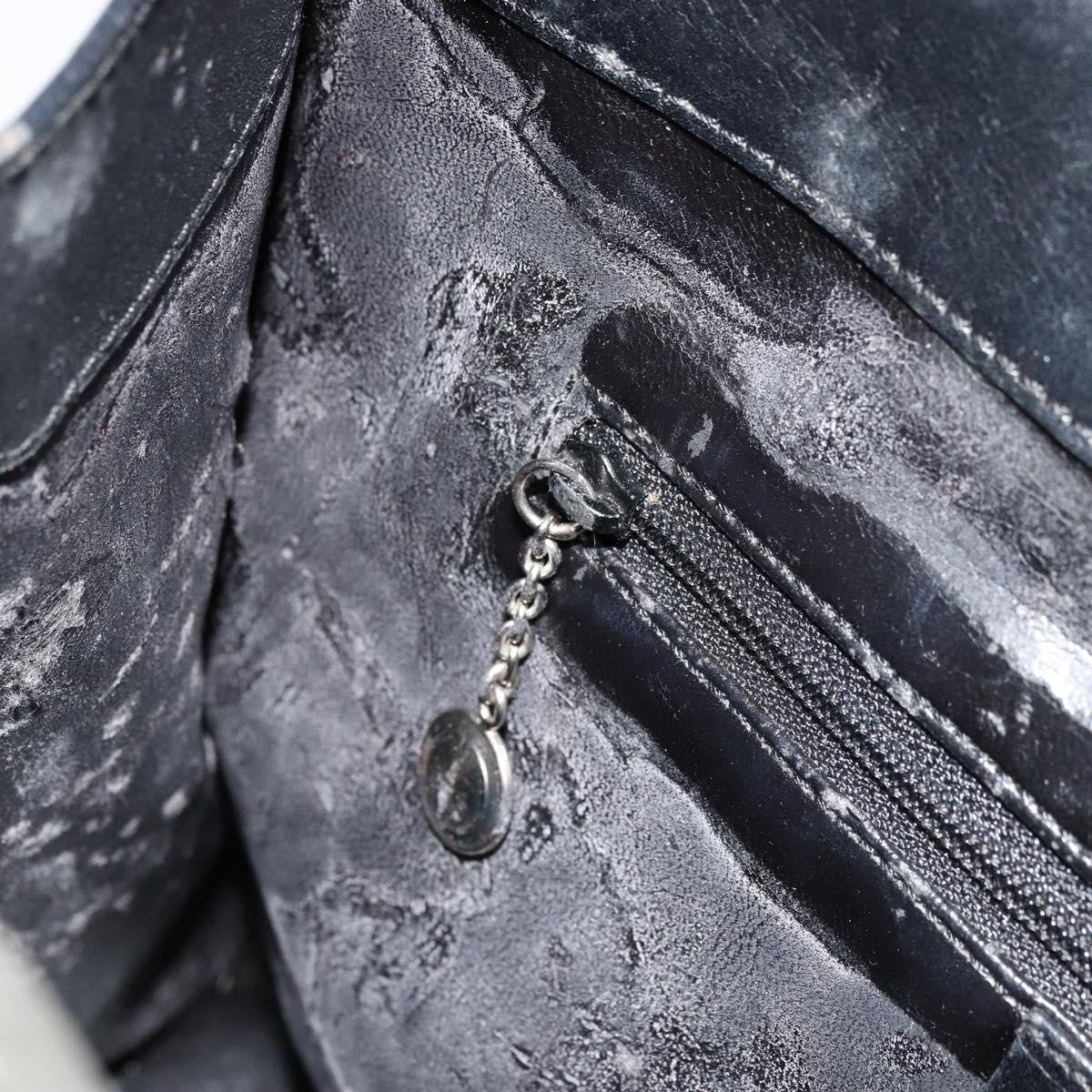Gucci GUCCI Shoulder Bag Leather Black Silver 001 3038 Authentic 178252