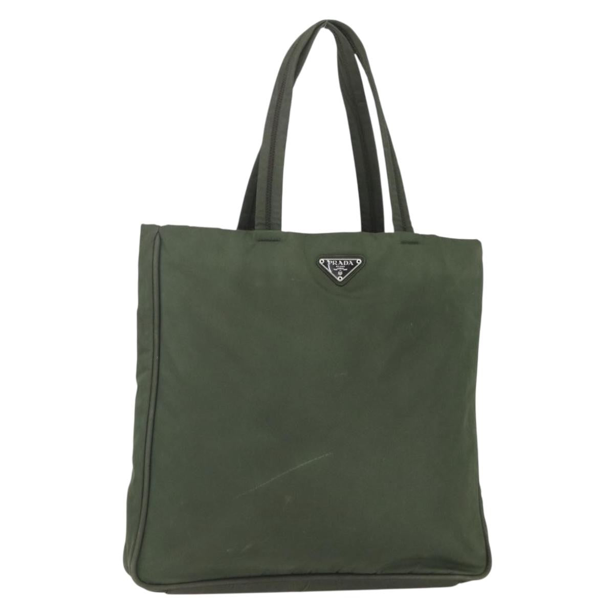Prada PRADA Tote Bag Nylon Green Silver Authentic 151686