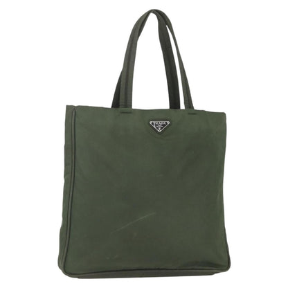 Prada PRADA Tote Bag Nylon Green Silver Authentic 151686
