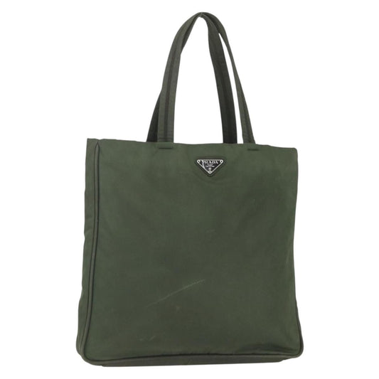 Prada PRADA Tote Bag Nylon Green Silver Authentic 151686