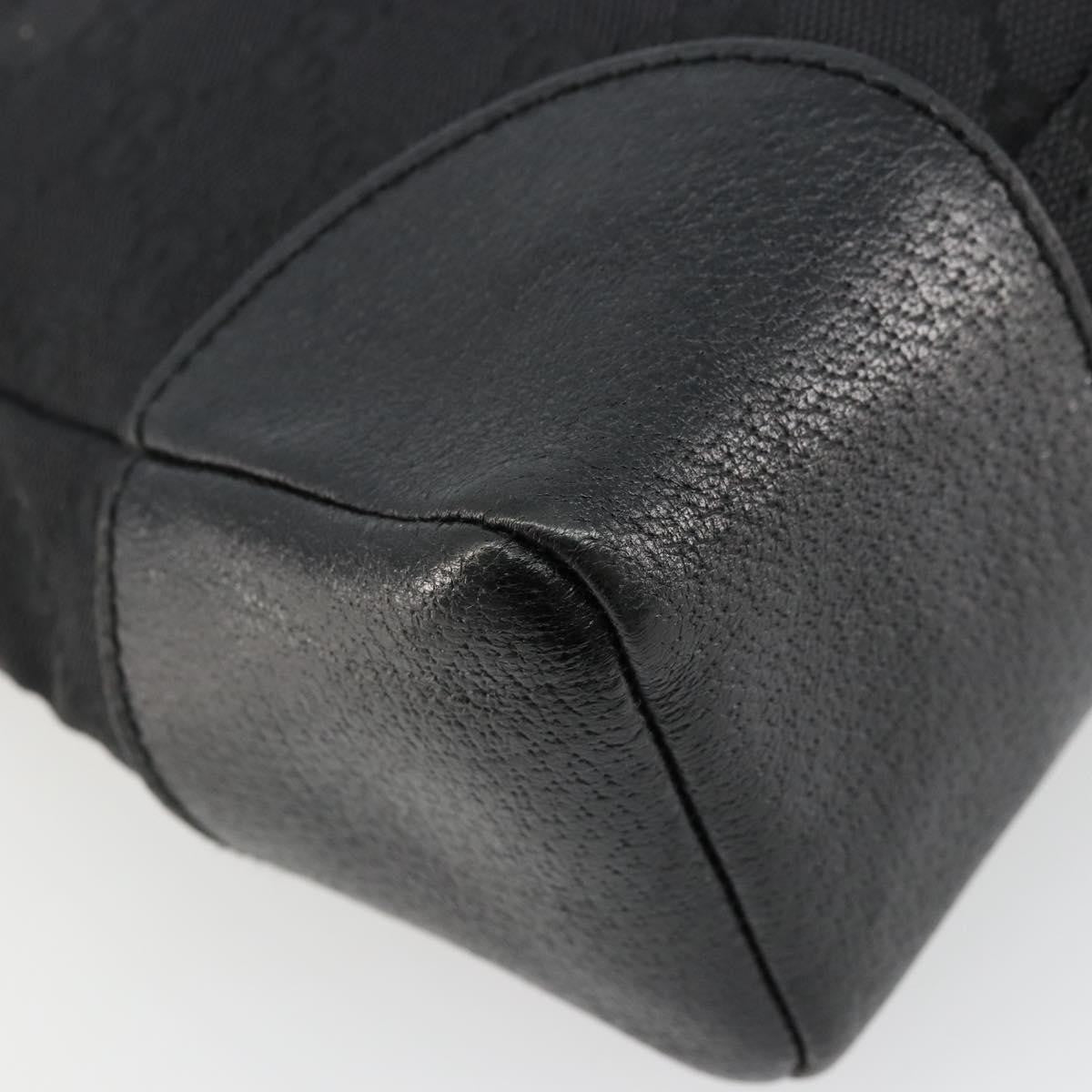 Gucci GUCCI GG Canvas Shoulder Bag Black Silver 114273 Authentic ep14561