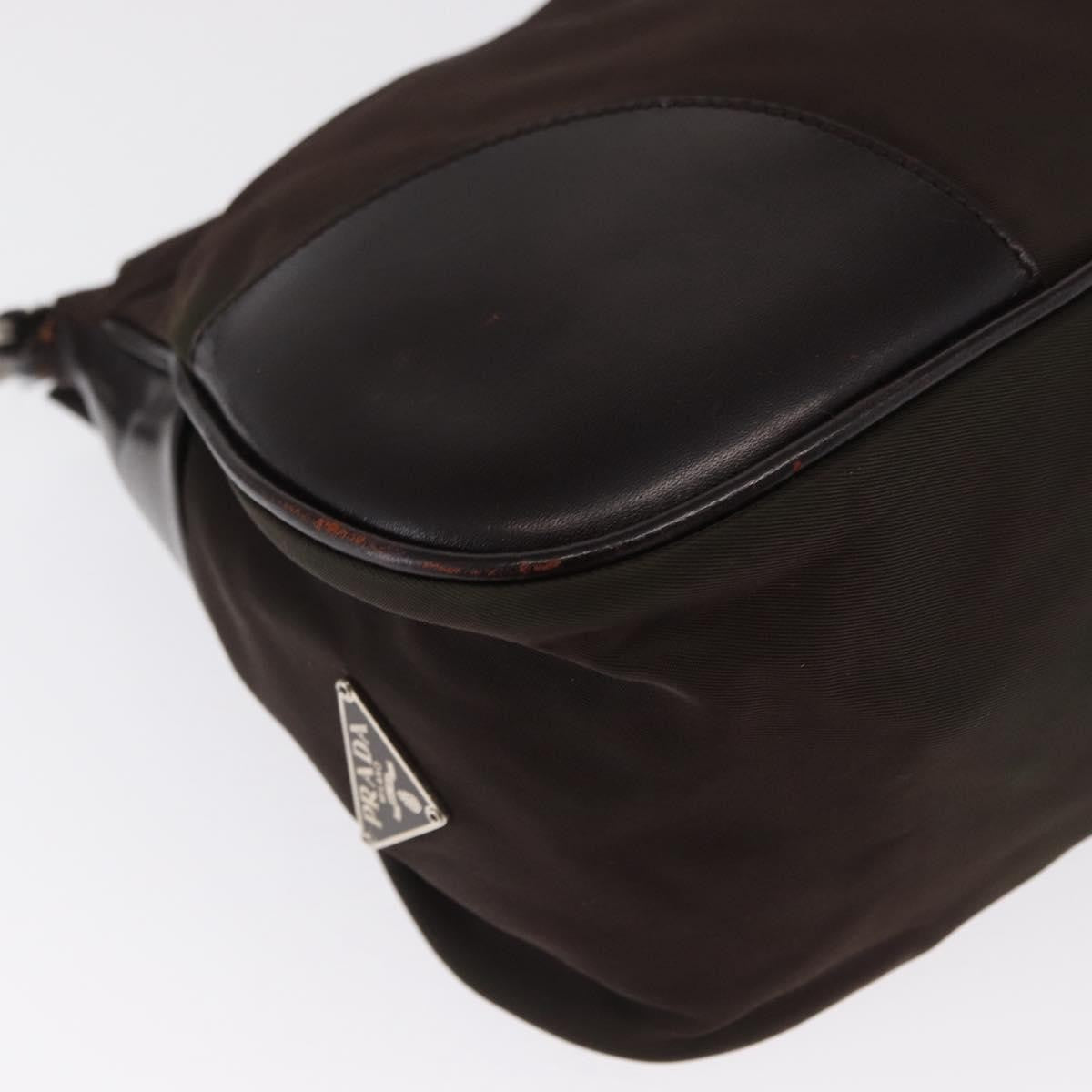 Prada PRADA Shoulder Bag Nylon Khaki Silver Authentic 169376