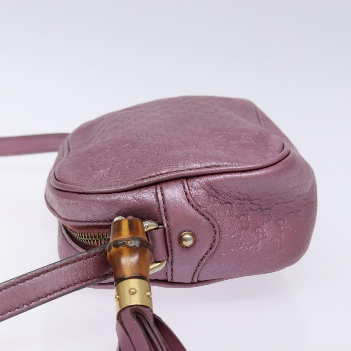 Gucci GUCCI Micro GG Canvas Guccissima Bag Leather Pink Gold 309538 Authentic sw1136