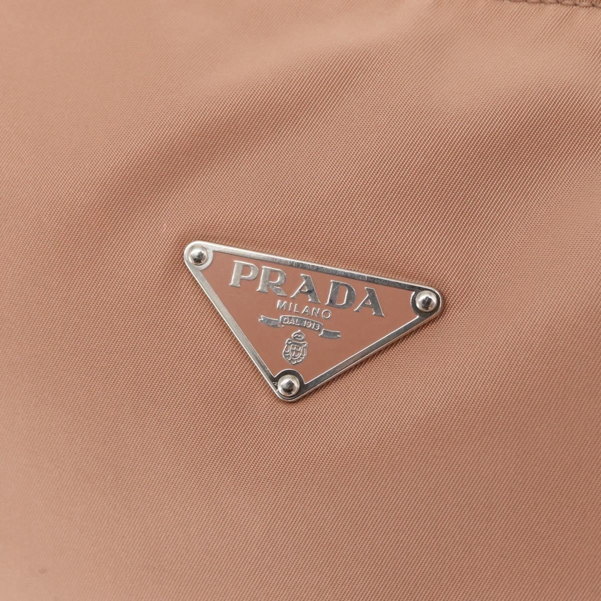 Prada PRADA Shoulder Bag Nylon Beige Silver Authentic 169041