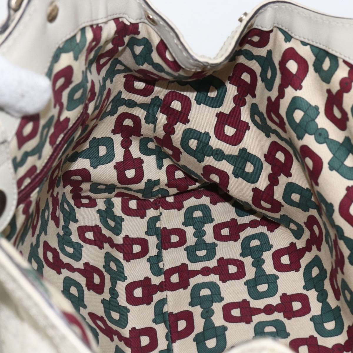 Gucci GUCCI Guccissima GG Canvas Sukey Hand Bag Leather White Gold 211944 Authentic yk20007