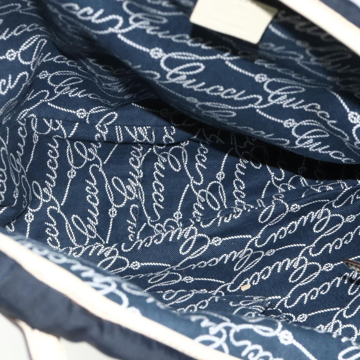 Gucci GUCCI Tote Bag Canvas Gold Navy 169949 Authentic bs34912