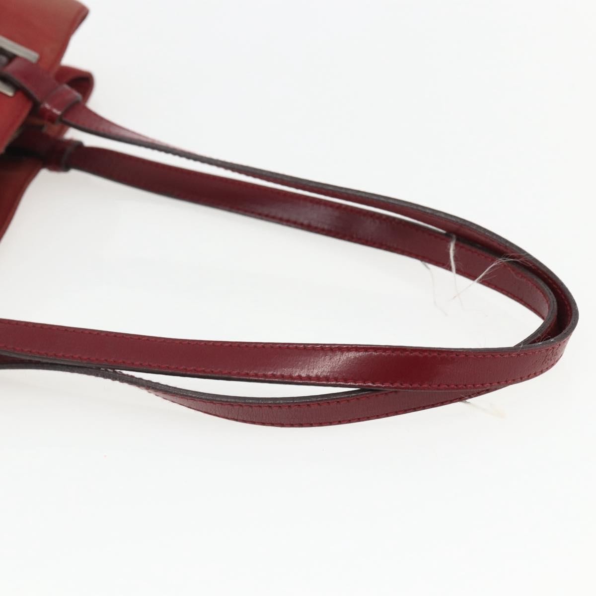 Prada PRADA Hand Bag Nylon Red Silver Authentic 170383