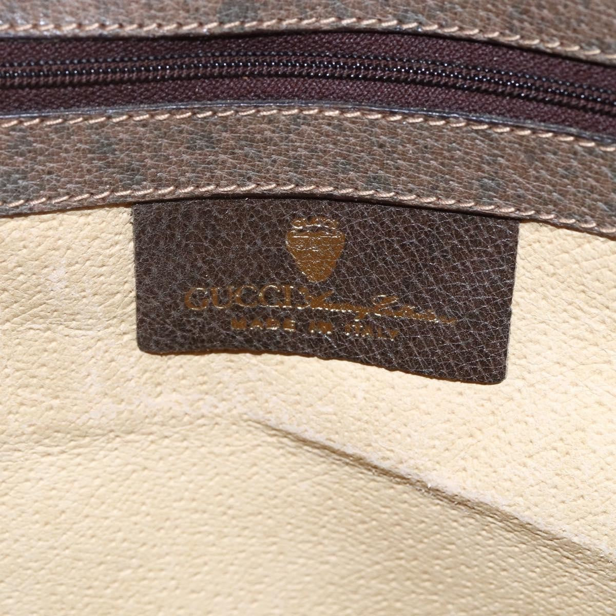 Gucci GUCCI GG Supreme Hand Bag PVC Beige Gold Authentic 150024