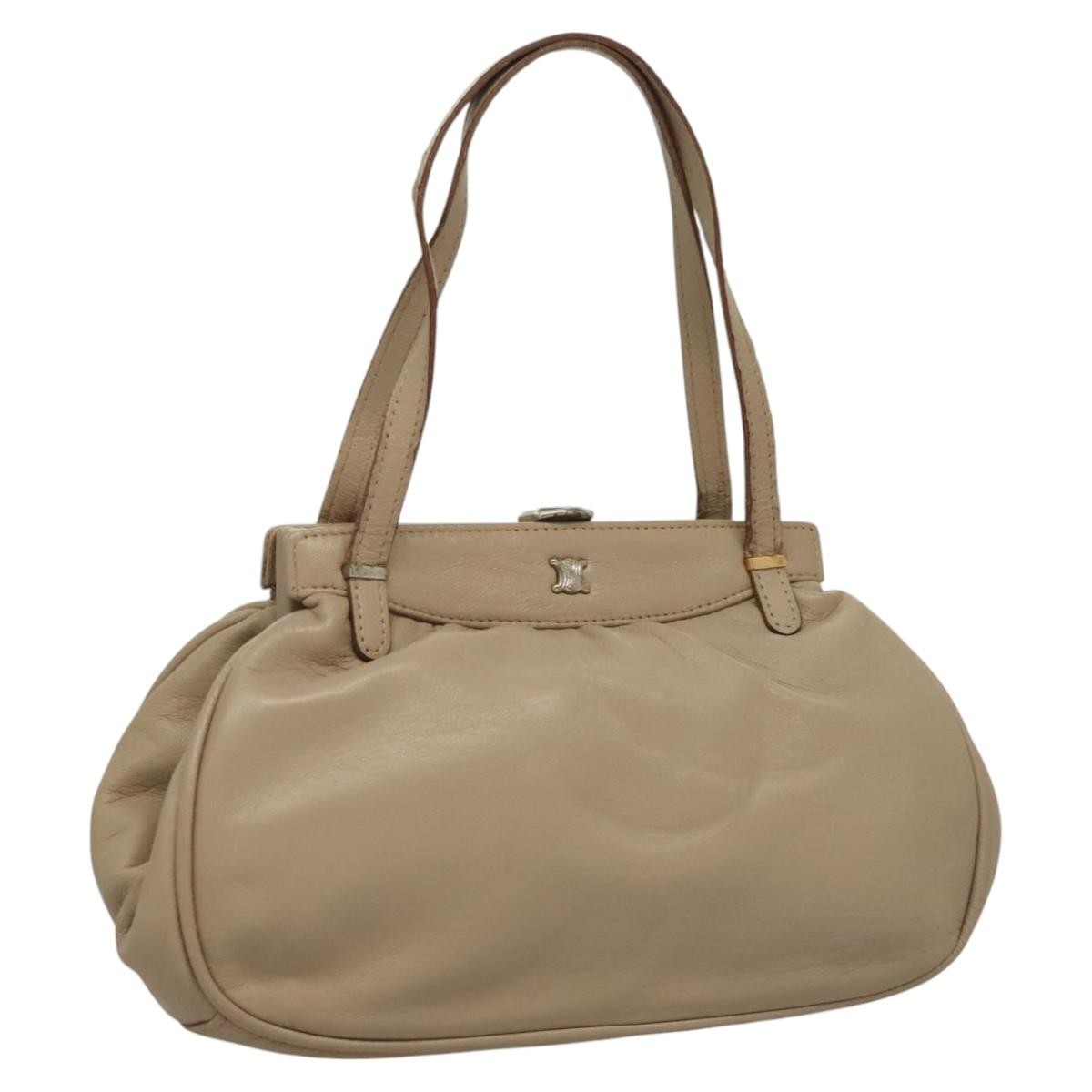 Celine CELINE Hand Bag Leather Beige Authentic 117663
