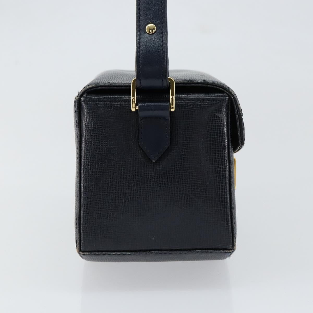 Givenchy GIVENCHY Hand Bag Leather Navy Gold Authentic SW1855