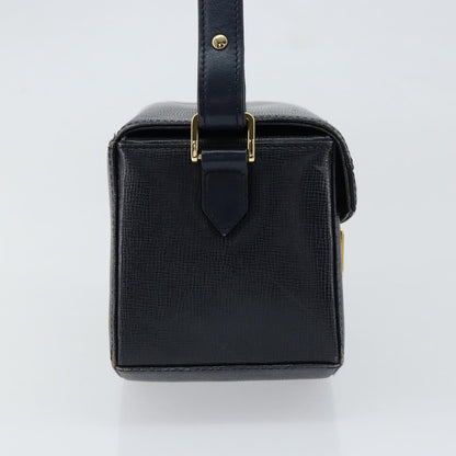 Givenchy GIVENCHY Hand Bag Leather Navy Gold Authentic SW1855