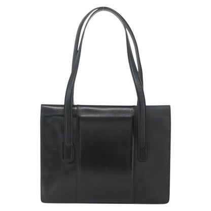 Gucci GUCCI Tote Bag Leather Black Gold Authentic 176030