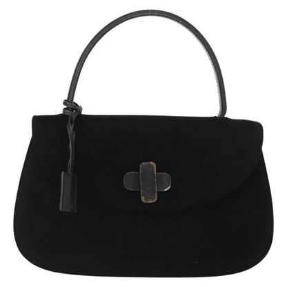 Gucci GUCCI Hand Bag Suede Black Authentic 153123