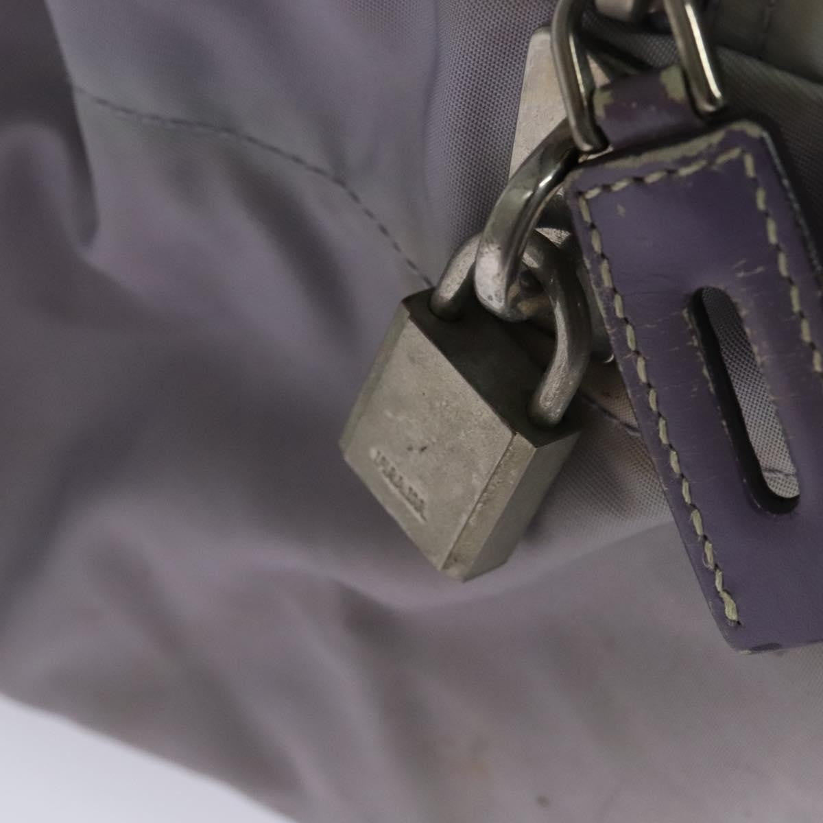 Prada PRADA Boston Bag Nylon Purple Silver Authentic 115876